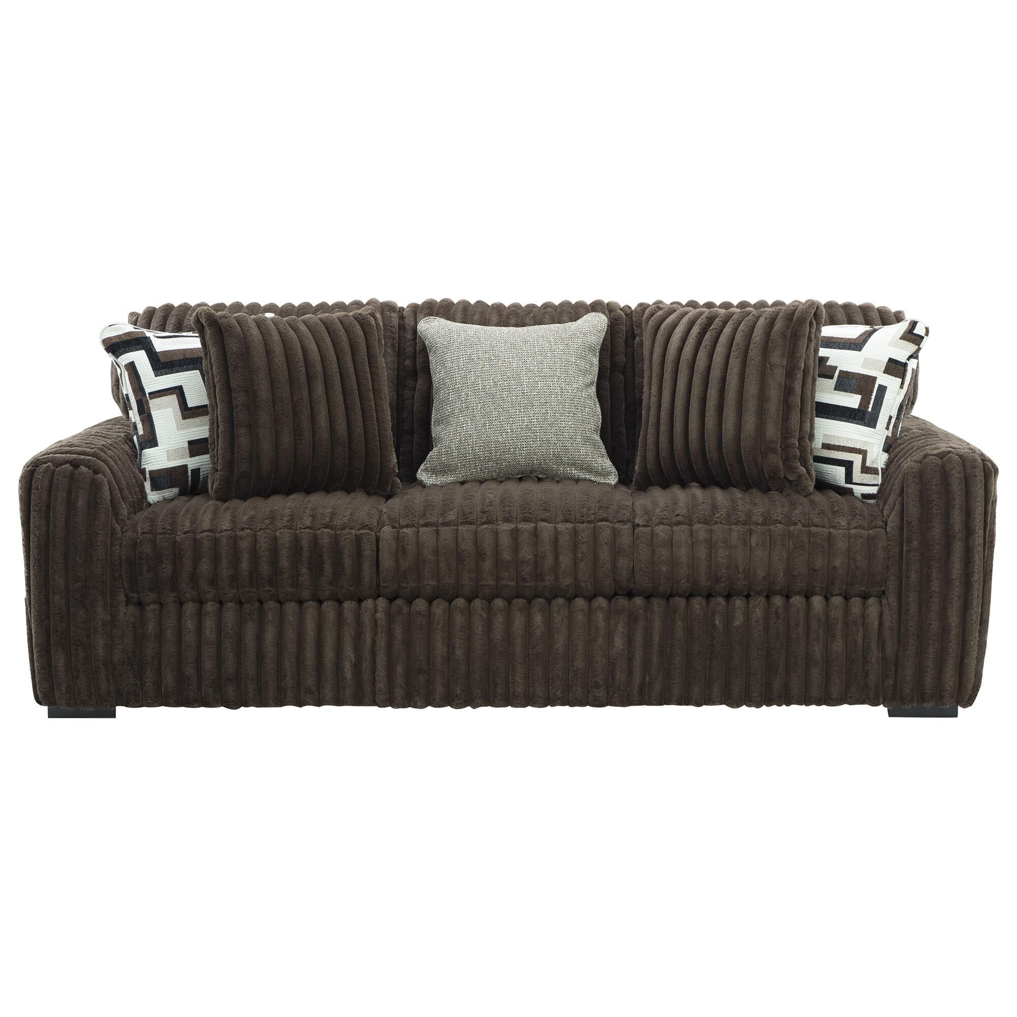 Ashley Midnight-Madness Stationary Sofa in Chocolate