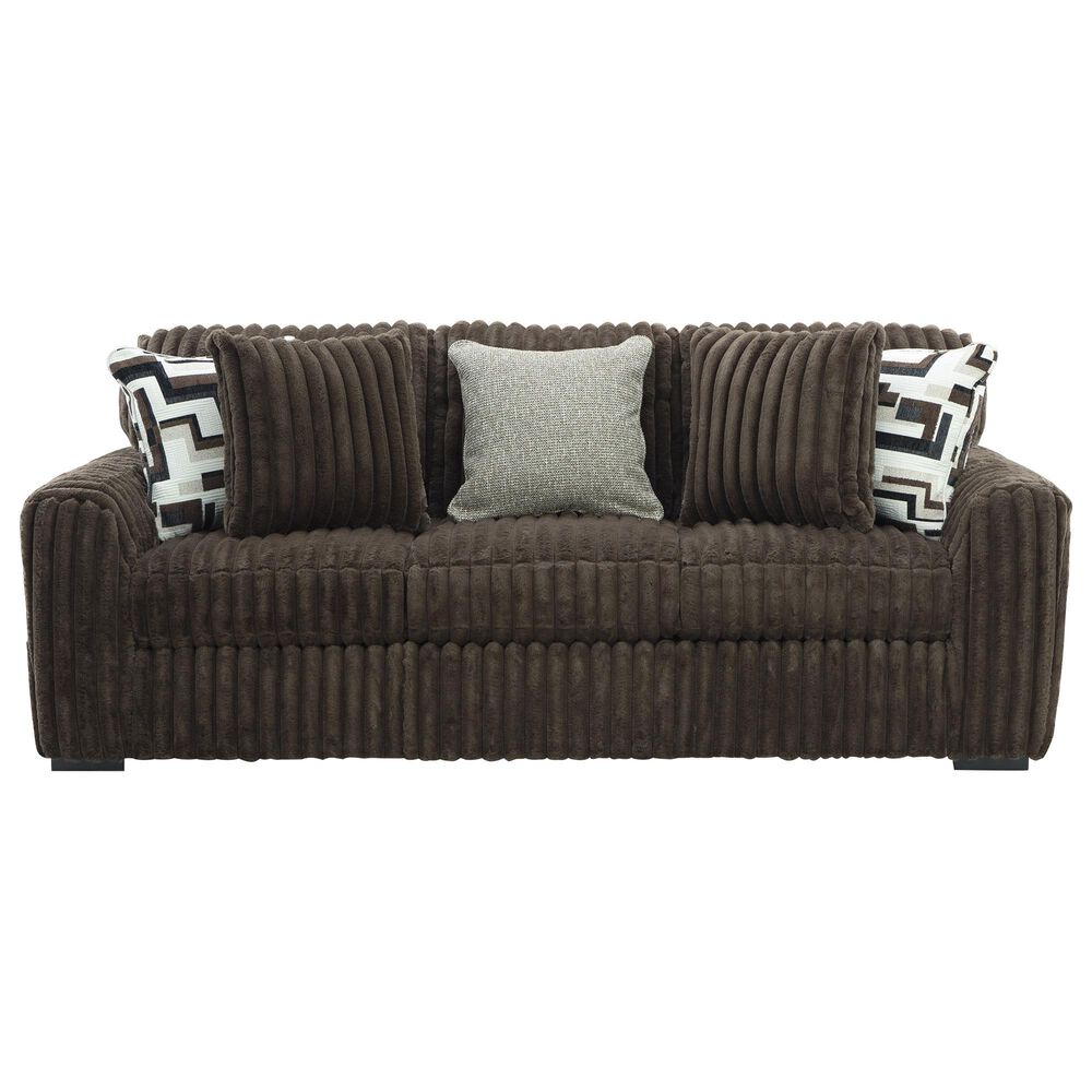 Ashley Midnight-Madness Stationary Sofa in Chocolate, , large