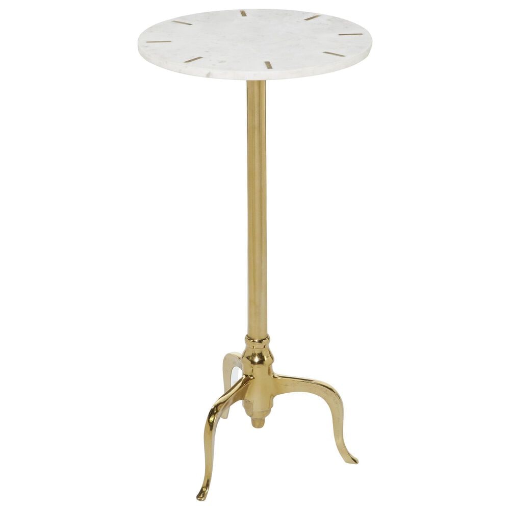 Maple and Jade 27" Accent End Table in Gold and White, , large