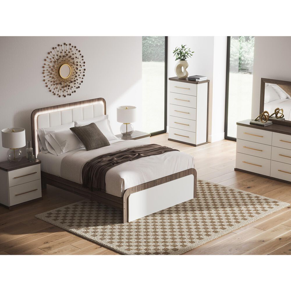 Ashley Kendanport 5 Piece Queen Bedroom Set in Brown and White, , large