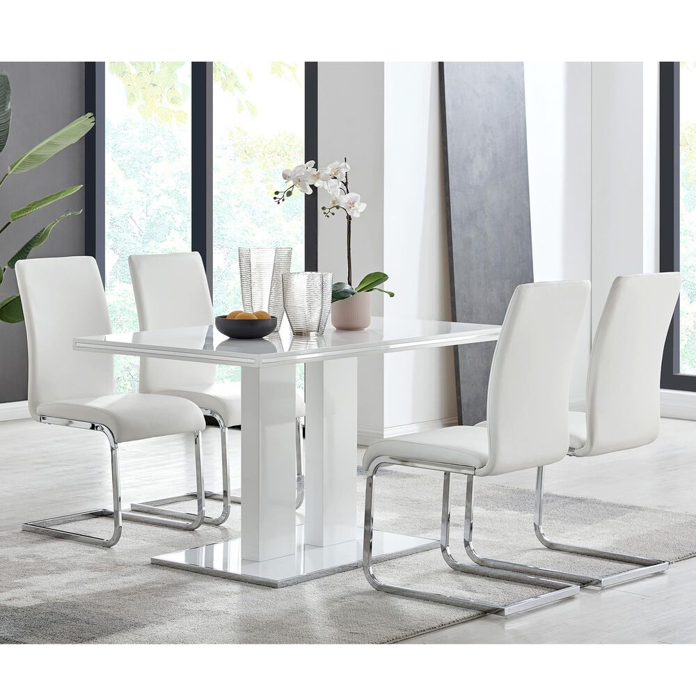 Blue River Amanda 5-Piece Dining Set in White, , large
