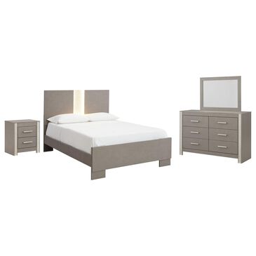 Signature Design by Ashley Surancha 4-Piece Queen Panel Bedroom Set in Gray, , large
