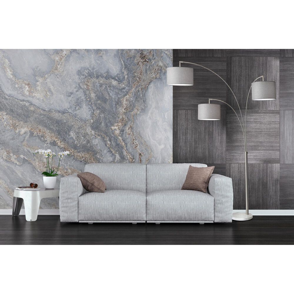 Adesso Bowery 3-Arm Arc Floor Lamp in Brushed Steel, , large