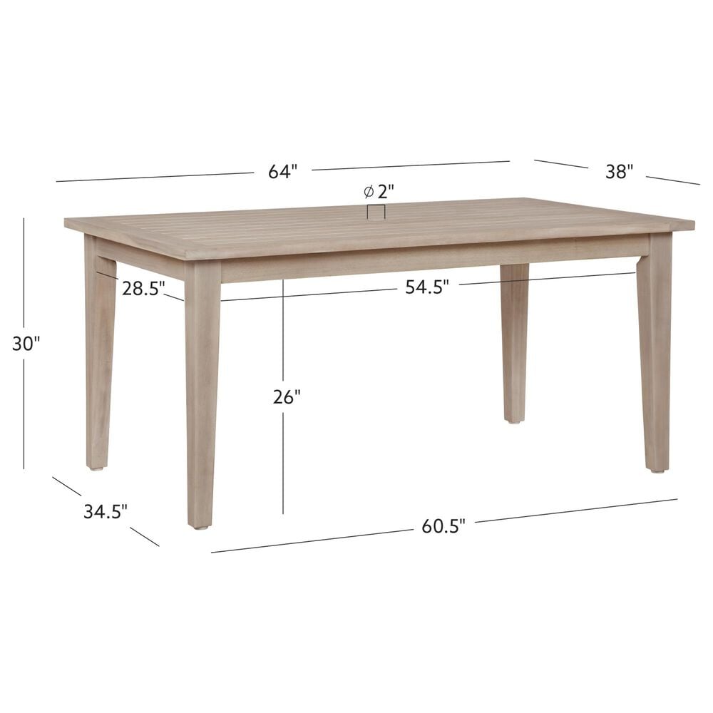Linon Home Decor Teagon 64" Outdoor Dining Table in White, , large
