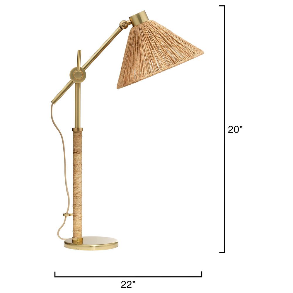 Jamie Young Ellington Abaca Rope Table Lamp in Natural and Antiqued Brass, , large