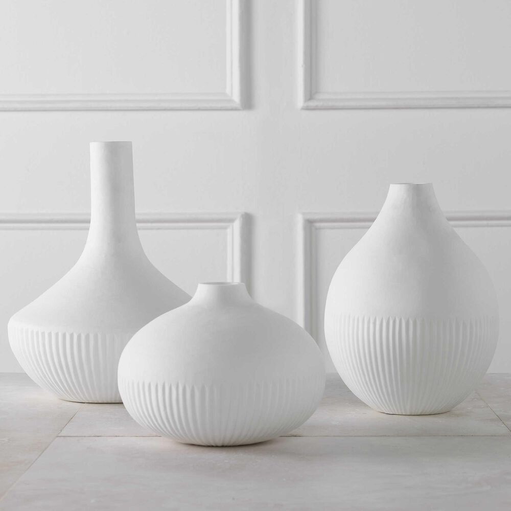 Uttermost Apothecary Vase in Satin White &#40;Set of 3&#41;, , large