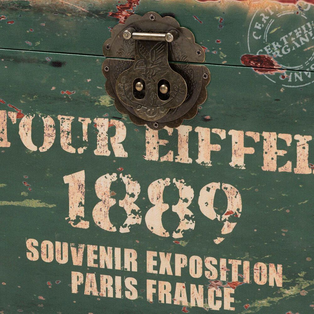 Baxton Studio Sabeen 2-Piece Storage Trunk Set in Green and Blue, , large