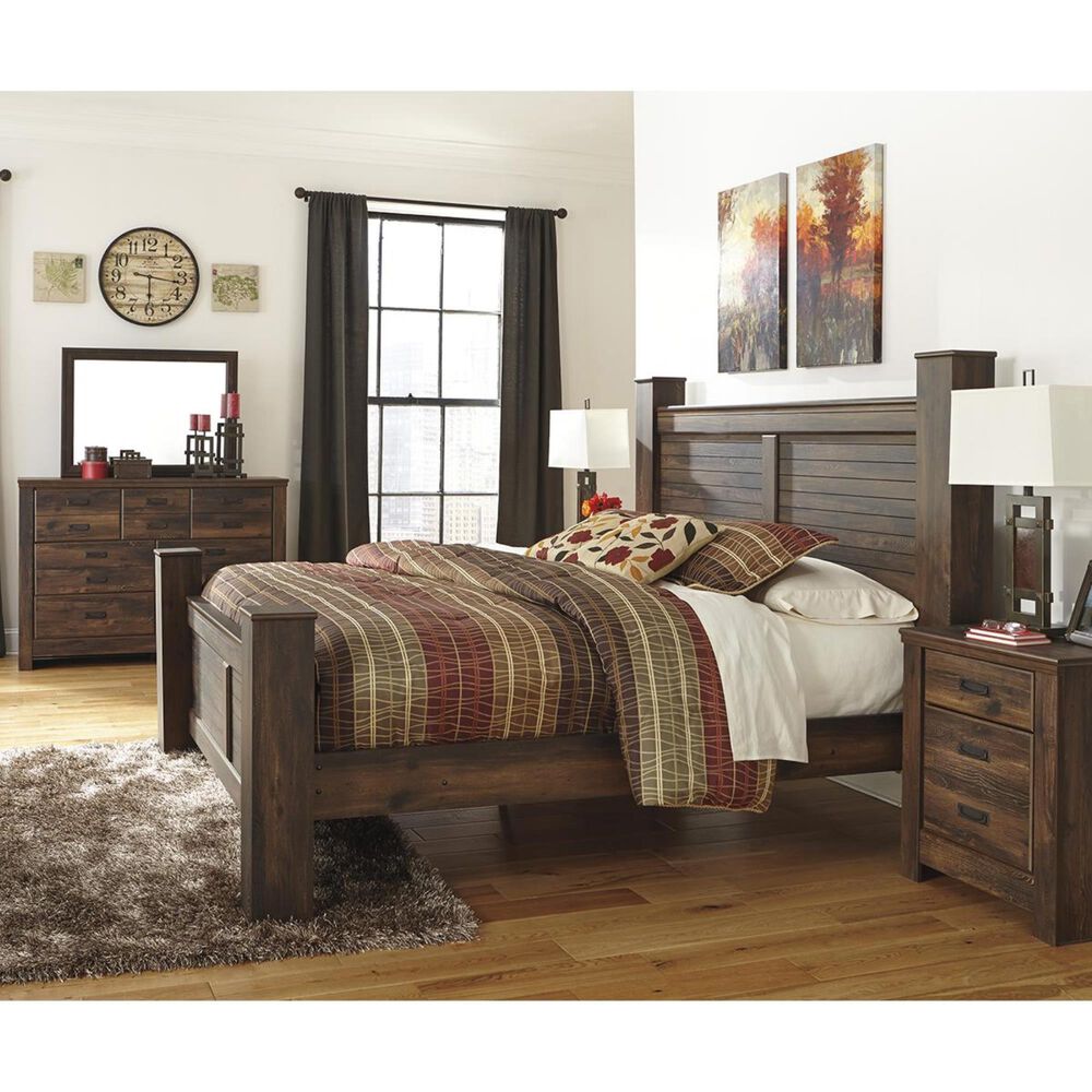 Signature Design by Ashley Quinden 4 Piece King Bedroom Set in Dark Brown, , large