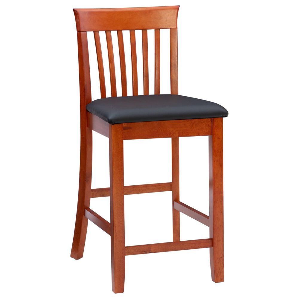 Linon Home Decor Torino Craftsman Counter Stool in Dark Cherry, , large