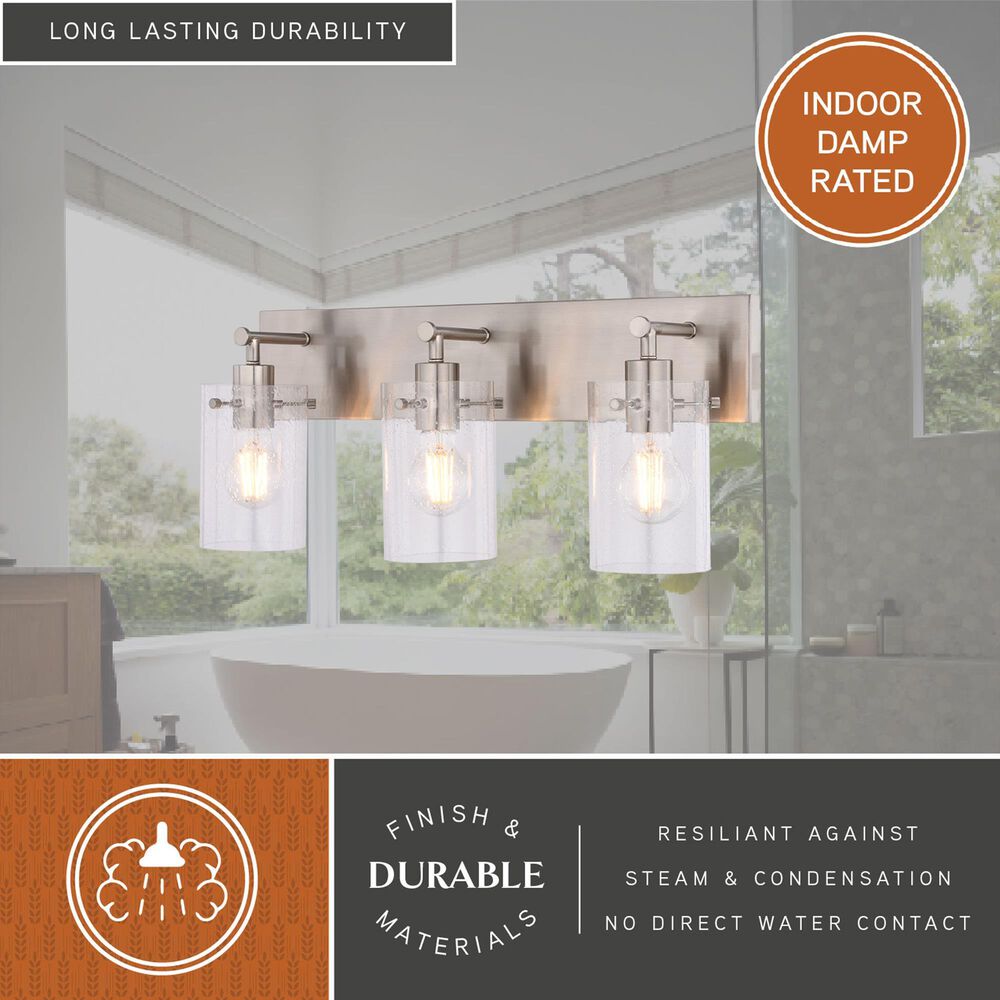 Vaxcel Northfield 3-Light Bathroom Vanity in Satin Nickel, , large