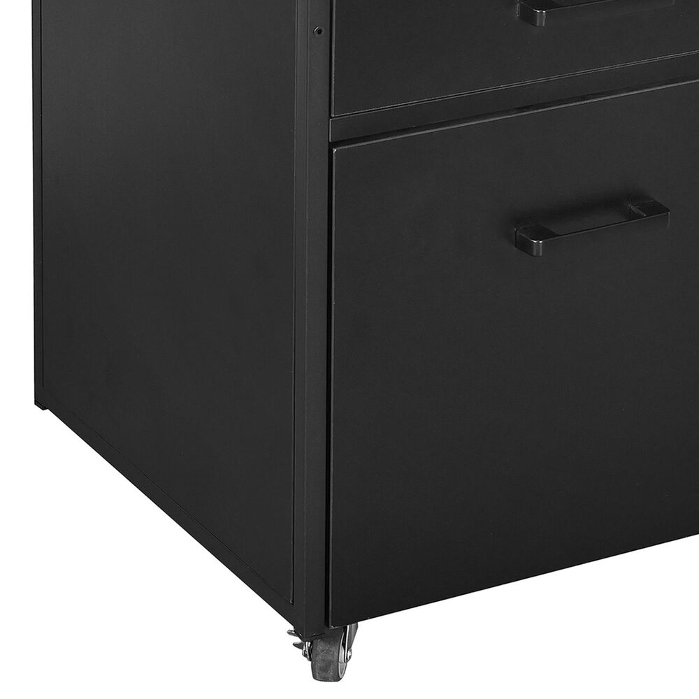Rta Products Llc Modern Rolling File Cabinet with USB Charging Ports and Power Outlet in Black, , large
