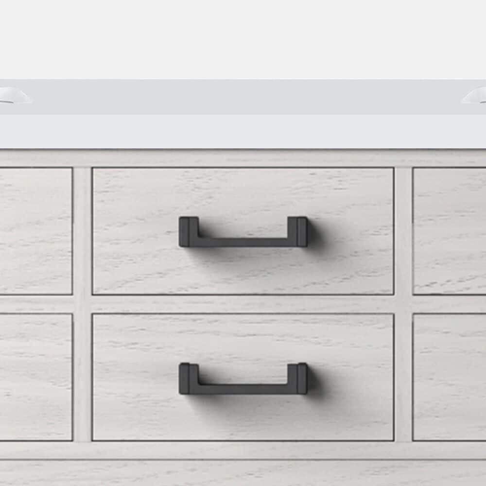 Lexora Home Norwalk 60&quot; Double Bathroom Vanity in White Oak with White Cultured Marble Top  and Rectangle Sink, , large