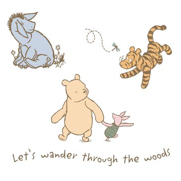 Lambs and Ivy Disney Baby Storytime Pooh Wall Decals and Stickers in Gold, Blue and Brown, , large