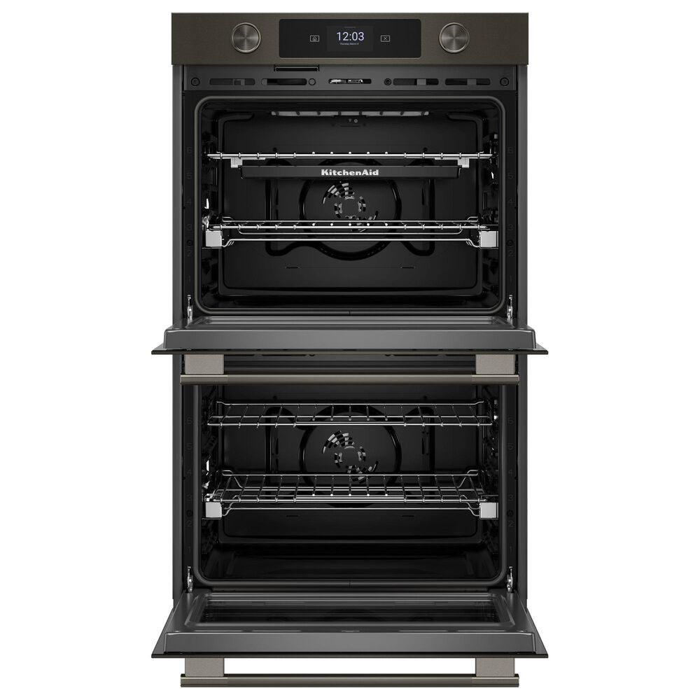 KitchenAid 2-Piece Kitchen Package with Black Ore 30" Smart Double Wall Oven and Black 30" Induction Cooktop, , large