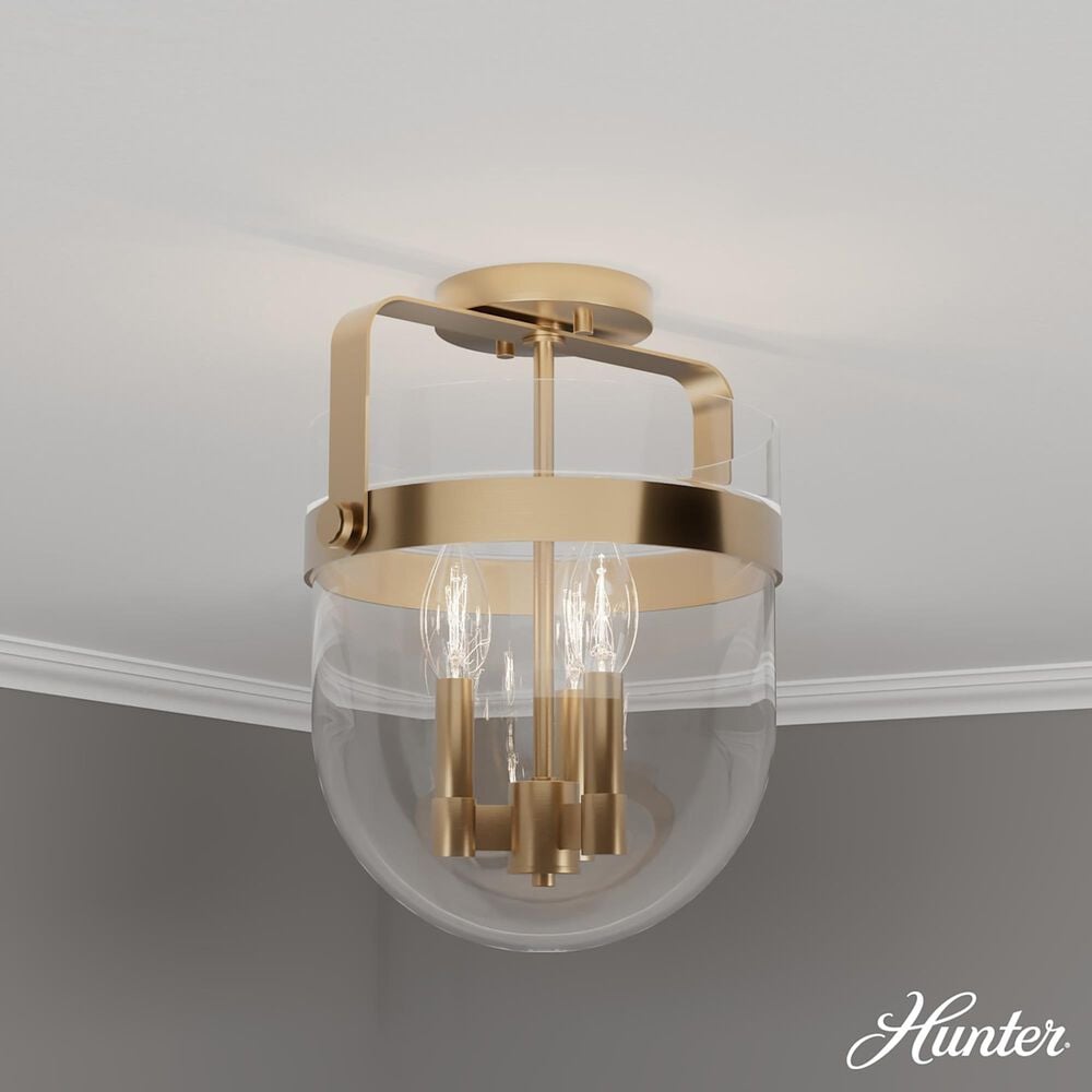 Hunter Karloff 3-Light Semi-Flush Mount in Alturas Gold, , large