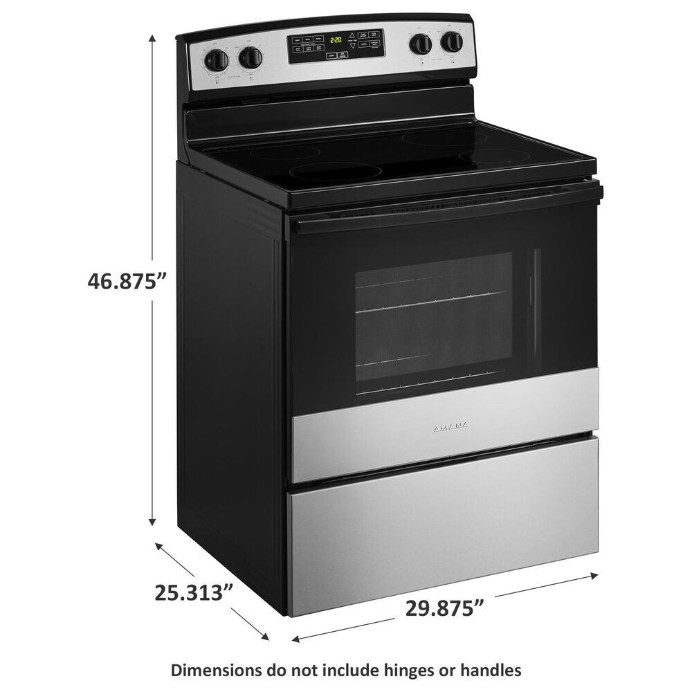 Amana 30&quot; Electric Range with Extra-Large Oven Window in Stainless Steel, , large