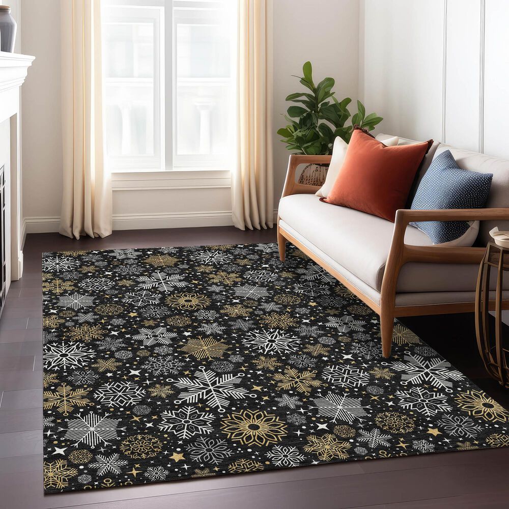 Dalyn Rug Company Wonderland WN31 3&#39; x 5&#39; Black Indoor/Outdoor Area Rug, , large