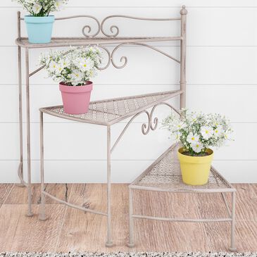 Timberlake Pure Garden 3-Tier Plant Stand in Antique White, , large