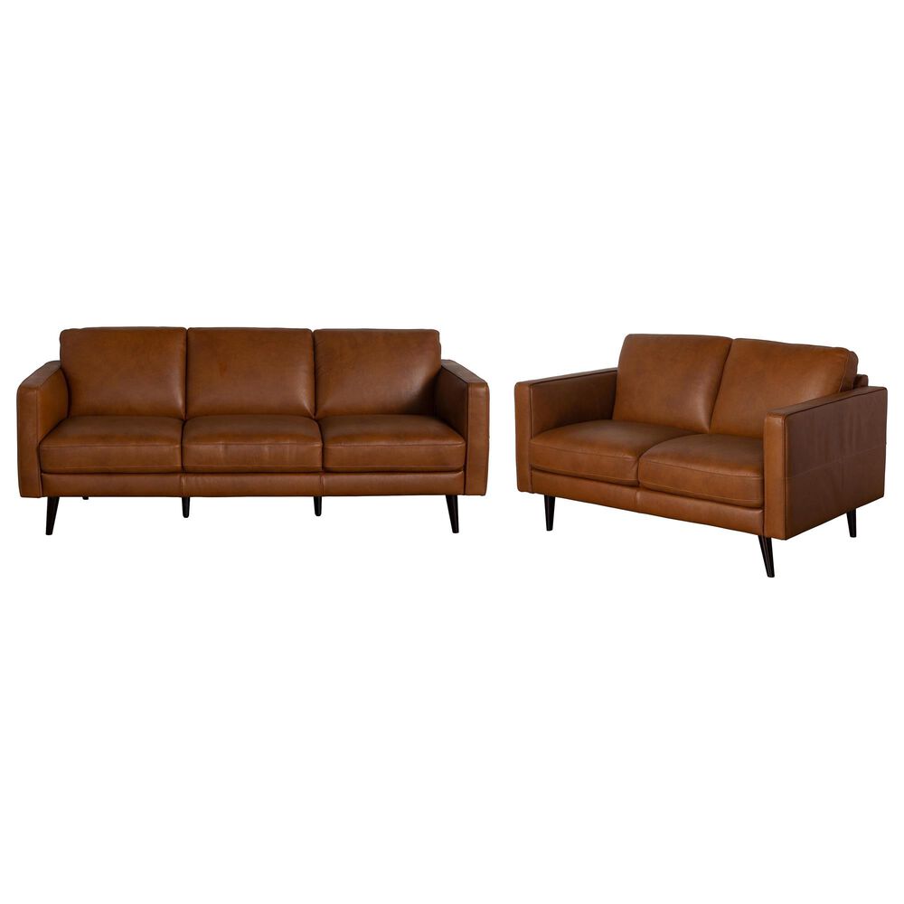 Natuzzi Editions Destrezza Stationary Sofa and Loveseat Set in Brandy, , large