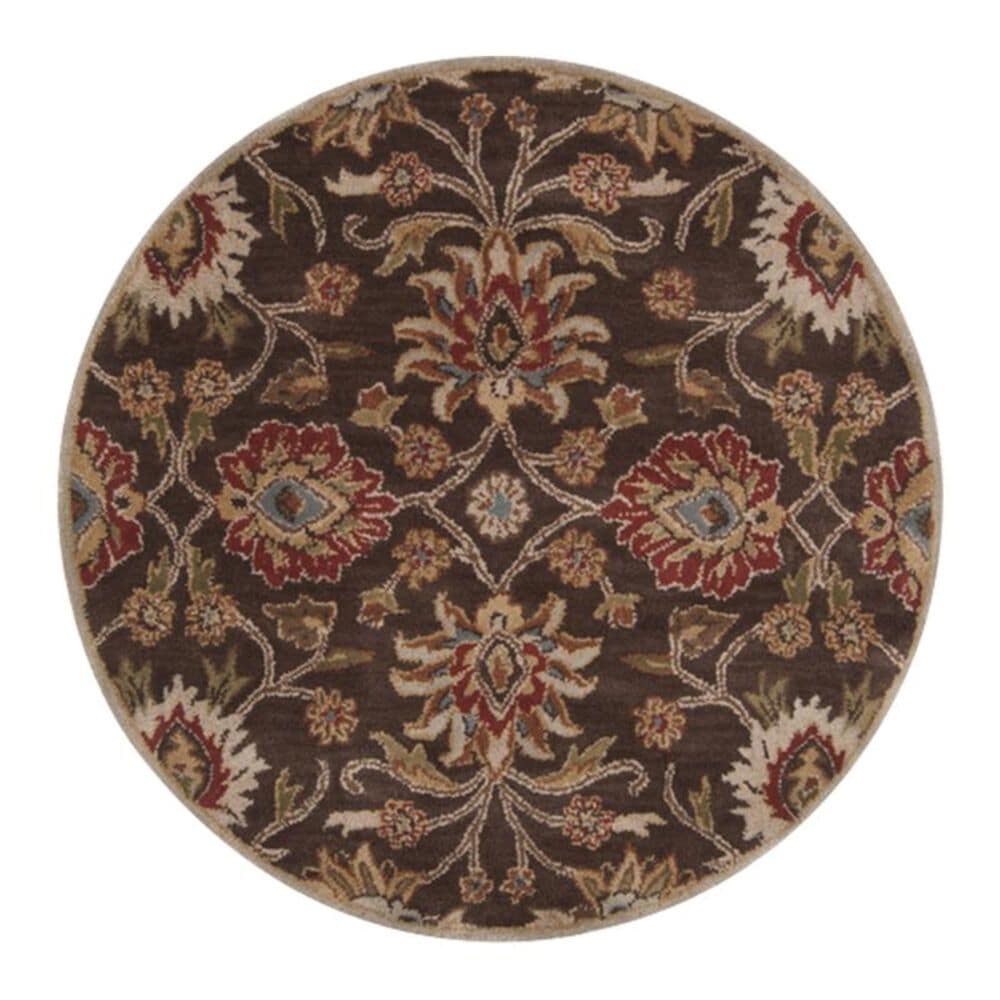 Surya Caesar CAE-1051 4" Round Brown, Orange and Olive Area Rug, , large