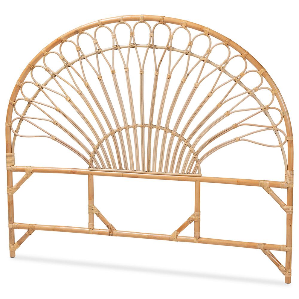 Baxton Studio Devereaux King Headboard in Natural Brown, , large
