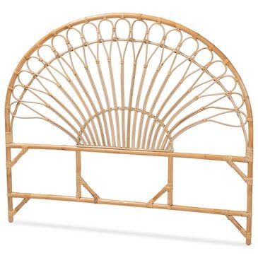 Baxton Studio Devereaux King Headboard in Natural Brown, , large