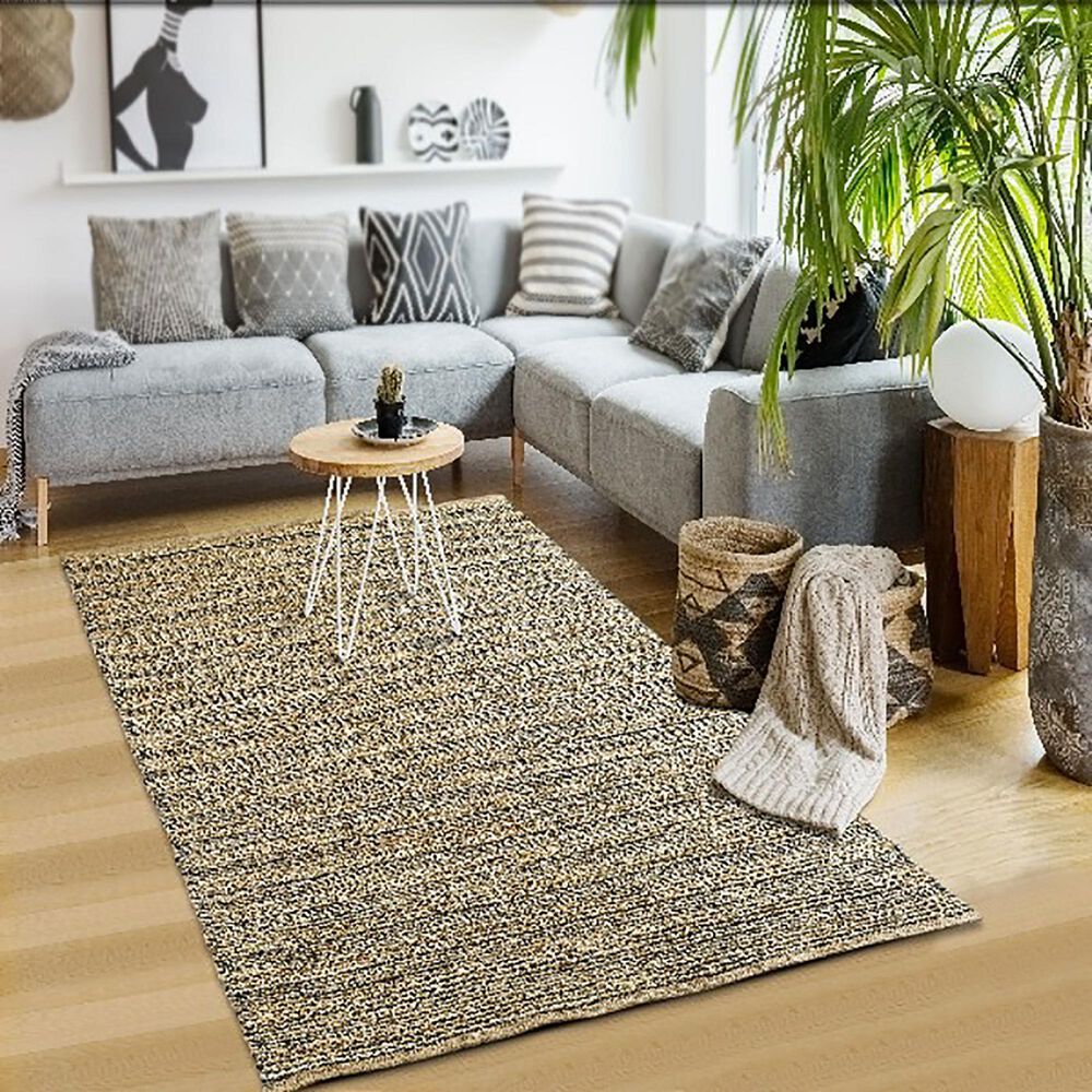L&amp;R Resources Natural Fiber 7&#39;9&quot; x 9&#39;9&quot; Gray Area Rug, , large