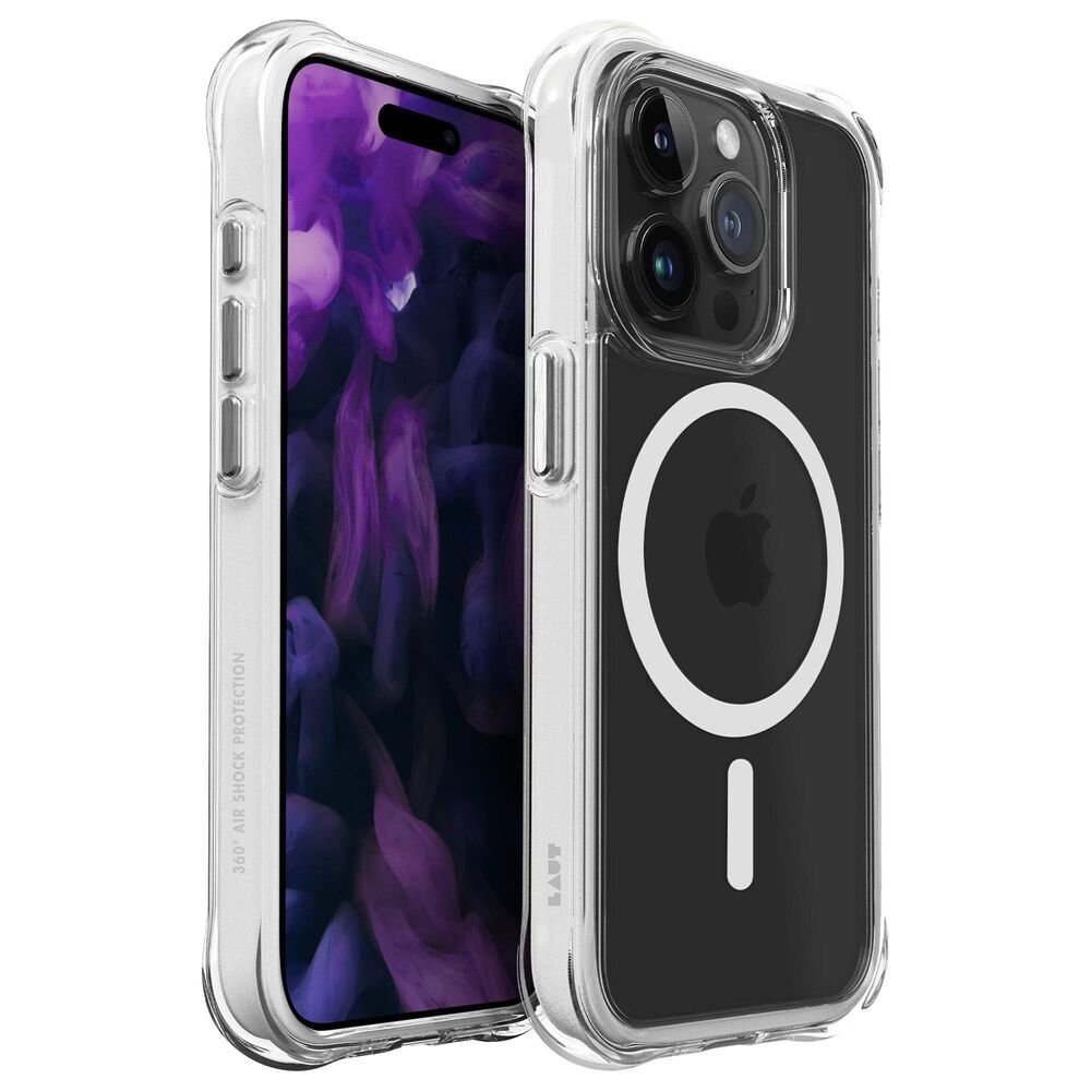 LAUT Aero Protect Case for Apple iPhone 15 Pro Max in White and Crystal Clear, , large