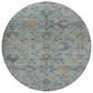Dalyn Rug Company Silk Road Denim, Sky, Gray, Gold, Ivory and Fern 8" Round Area Rug, , large