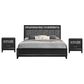 New Heritage Design Obsidian 3-Piece Queen Bedroom Set with Two Nightstands in Black, , large