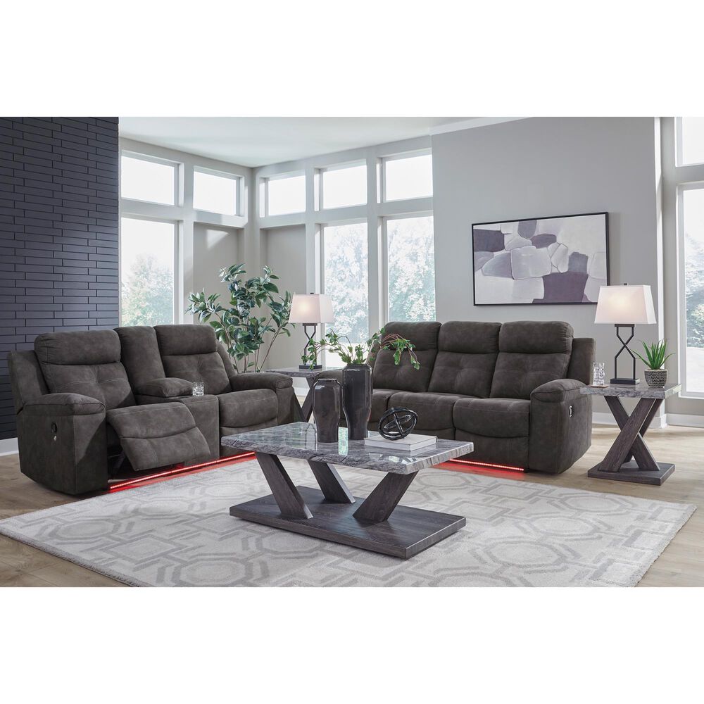 Ashley Brysonview Manual Reclining Sofa in Charcoal, , large