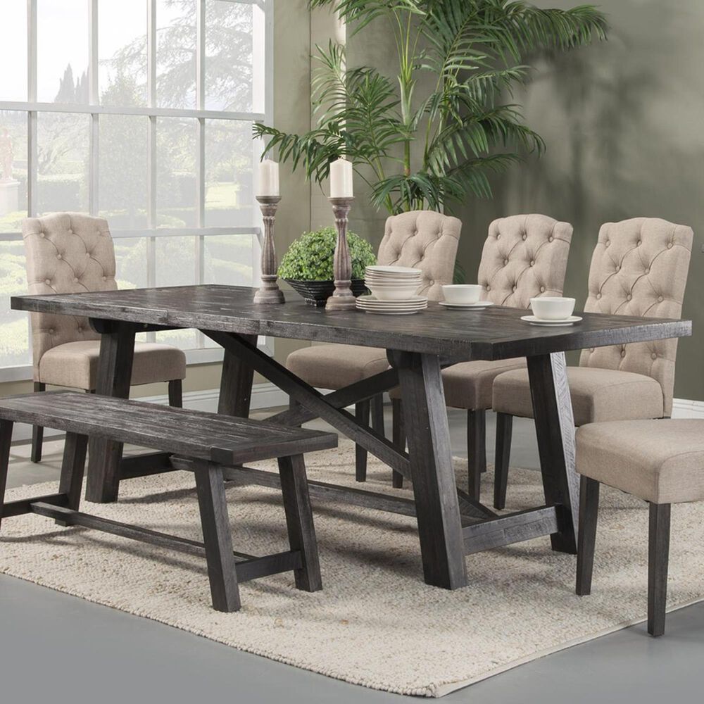Alpine Furniture Newberry Extension Dining Table In Salvaged Grey Table Only Nebraska Furniture Mart
