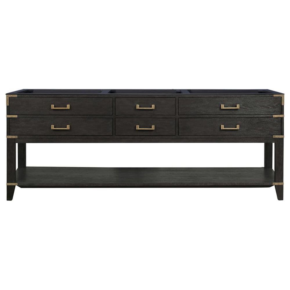 Lexora Home Norwalk 84&quot; Double Bathroom Vanity in Black Oak with White Quartz Top and Rectangular Sinks, , large