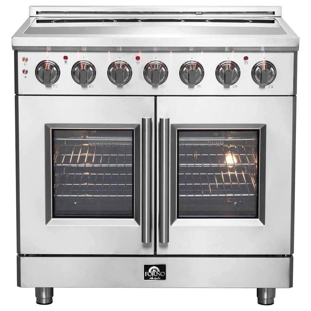Forno Massimo 36" Freestanding French Door Electric Range in Stainless Steel, , large