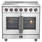 Forno Massimo 36" Freestanding French Door Electric Range in Stainless Steel, , large
