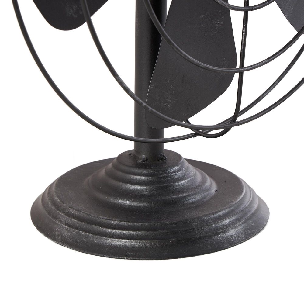 Maple and Jade Metal Fan Decorative Sculpture in Weathered Black, , large