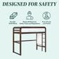 Walker Edison Adyn Twin Loft Bunk Bed with Ladder in Walnut, , large