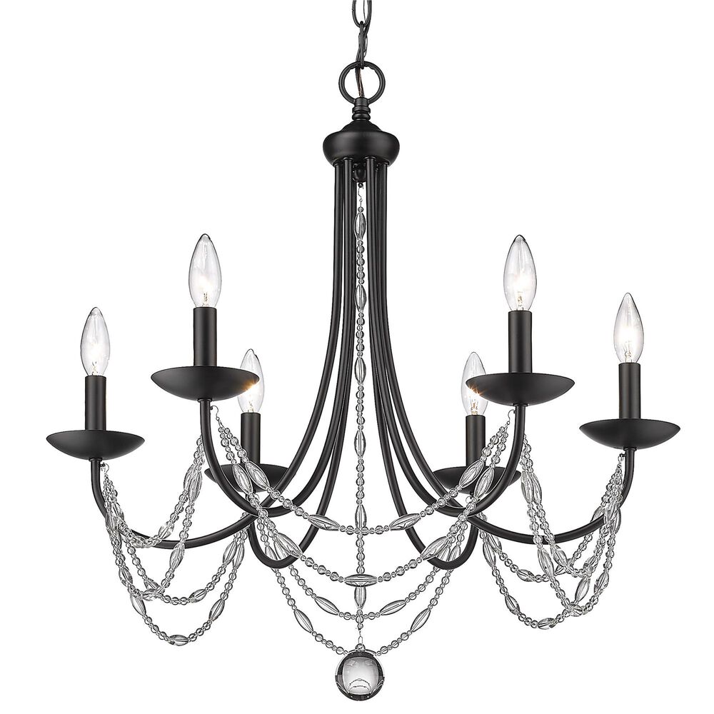 Golden Lighting Mirabella 6-Light Chandelier in Matte Black, , large