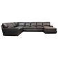 USA Premium Leather 4-Piece Leather Sectional in Java Ancient, , large