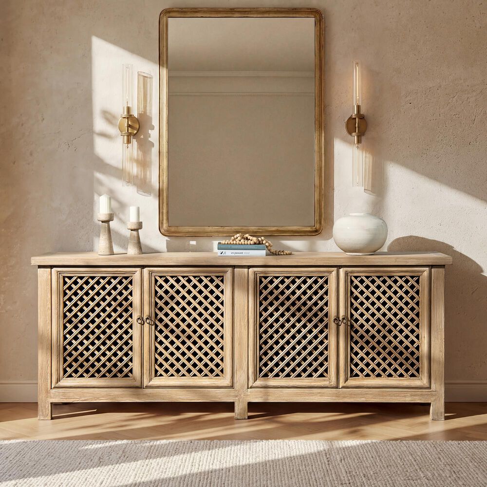 Jennifer Taylor Home Arden 97" 4-Door Sideboard in Heritage Light Natural Brown, , large