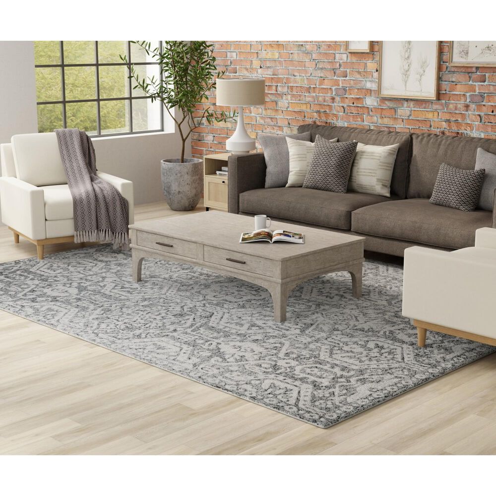 Feizy Belfort Oriental Gray 12&#39; x 15&#39; Area Rug, , large