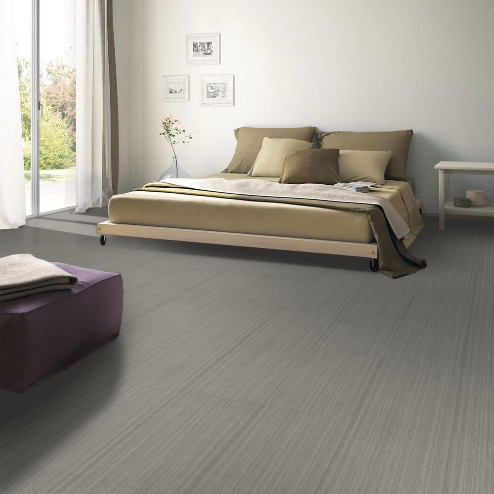 Dal-Tile Fabric Art Modern Linear Medium Gray 12&quot; x 24&quot; Porcelain Tile, , large
