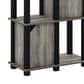 HOMLUX 4-Tier Storage Bookcase with Three Doors in French Oak and Black, , large