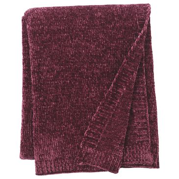 Allied Home 60" x 50" Chenille Throw Acrylic in Burgundy, , large