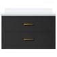 Lexora Home Castor 30" Single Bathroom Vanity in Black with 2 cm White Quartz Top and Rectangular Sink, , large
