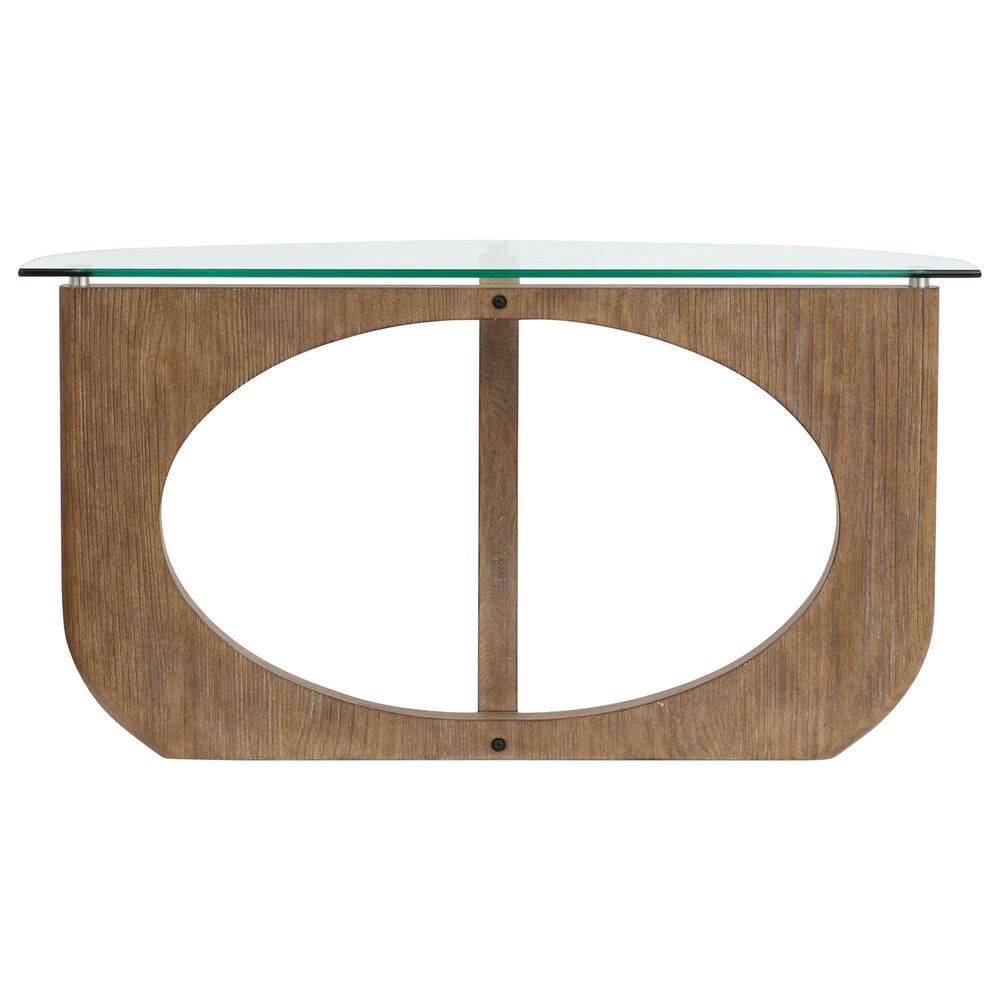 Nicolette Home Lainey Console Sofa Table in Almond and Clear, , large