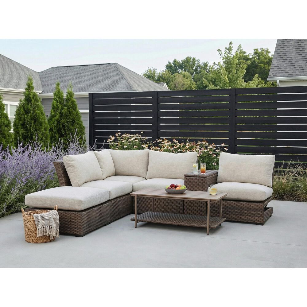Summit Home Mendocino 6-Piece Patio Sectional in Brown, , large
