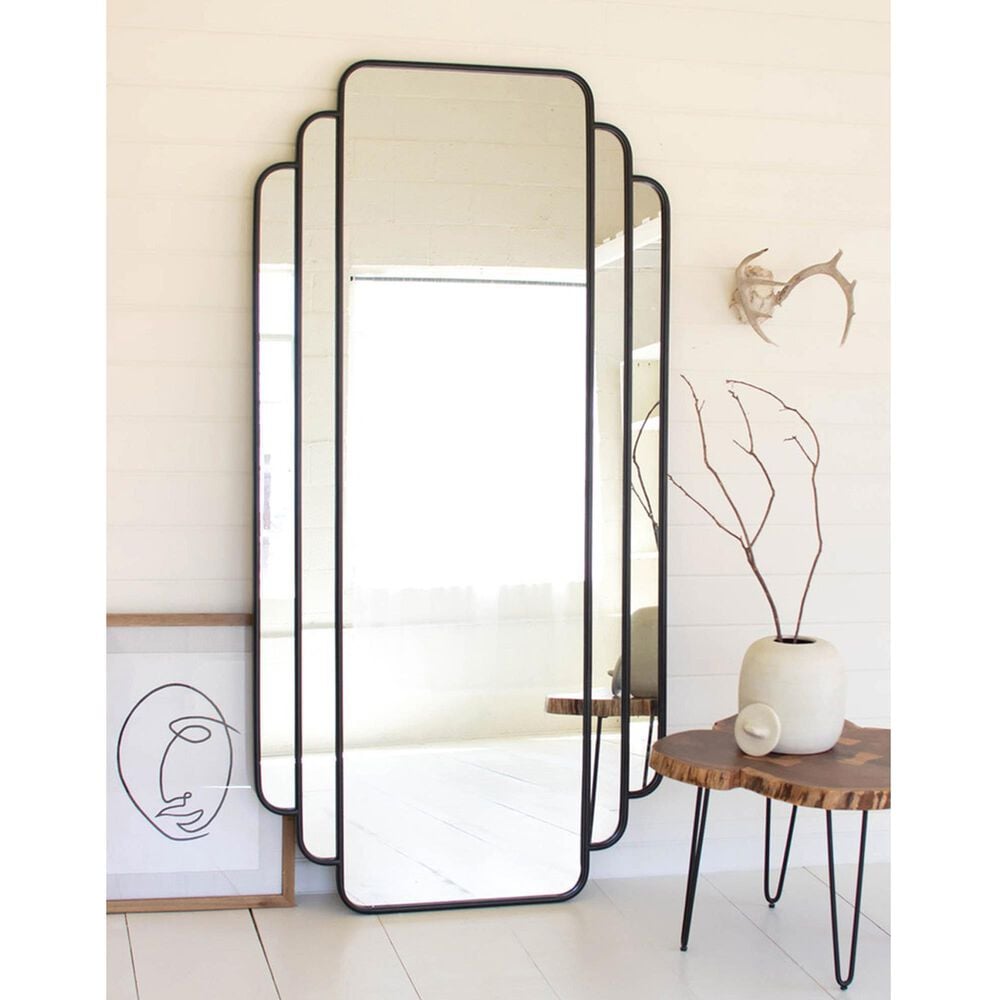 Kalalou Multi-Level Wall Mirror in Antique Black, , large
