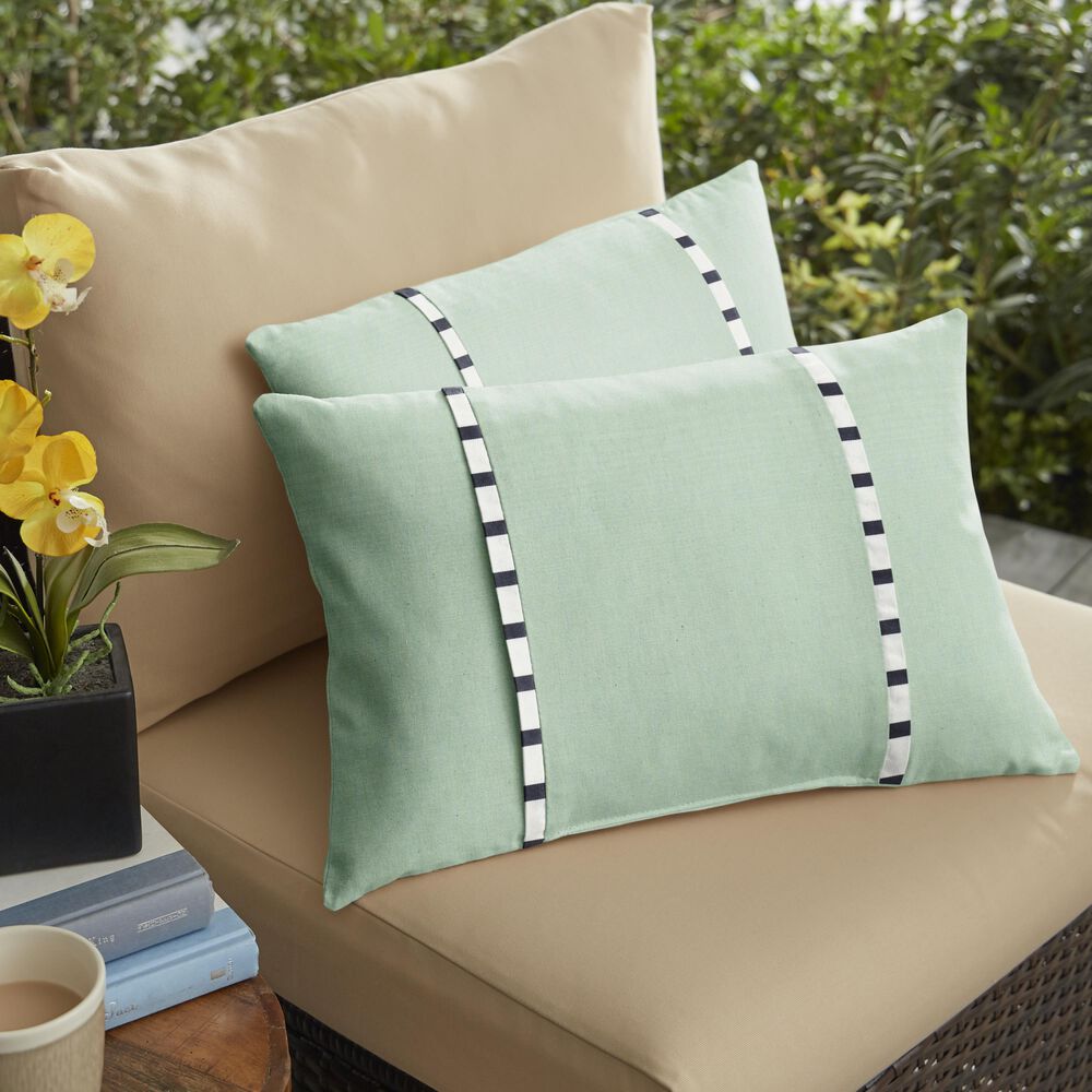 Sorra Home Sunbrella 12" x 24" Pillow in Canvas Spa (Set of 2), , large