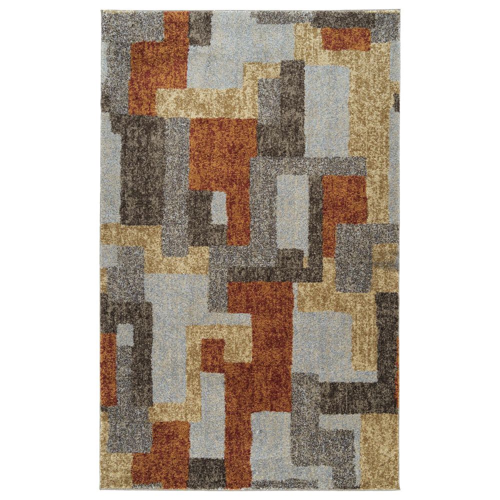 Dalyn Rug Company Aero Orange, Silver, Beige and Grey 5"3" x 7"7" Area Rug, , large